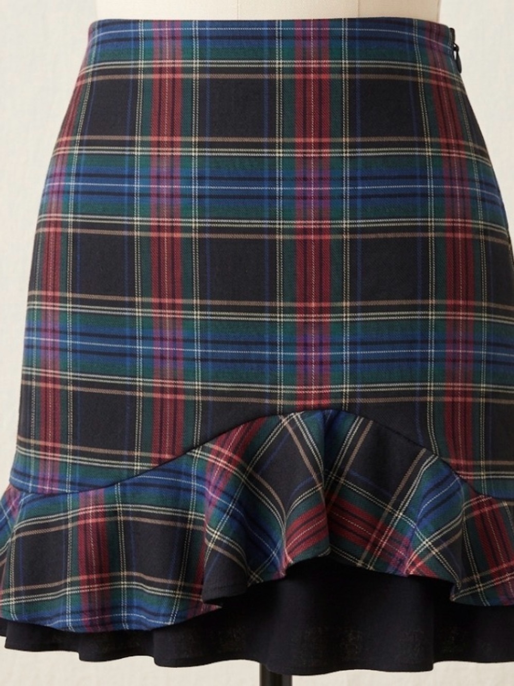 Girls Zara Plaid Ruffle Hem Skirt - Navy, Green & Red 💙♥️🖤